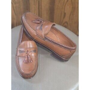 Allen Edmonds Maxfield Men’s Size 9.5 Brown Leather Woven Tassel Loafers